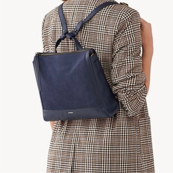 Fossil Women's Elina Convertible Small Backpack ~ Blue - Picture 6 of 8